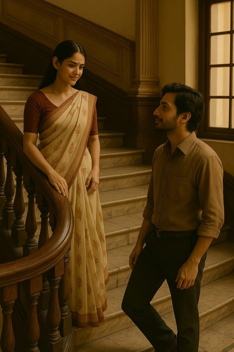 দোতলার ল্যান্ডিং মুখোমুখি দুজন - আহসান হাবীব।